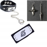 Cumpara ieftin Set 3 accesorii Naruto: Bandana + Bratara + Cercei Naruto Anime Cosplay