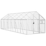 Cumpara ieftin Voliera de pasari, argintiu, 1,79x6x1,85 m, aluminiu