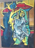 Tablou Decorativ &ndash; Stil Cubist &ndash; Inspirat de Picasso &ndash; Pictură pe Lemn