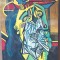 Tablou Decorativ &ndash; Stil Cubist &ndash; Inspirat de Picasso &ndash; Pictură pe Lemn