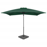 VidaXL Umbrelă de soare de grădină, bază portabilă, verde