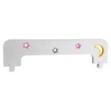 Protectie laterala pentru pat copii Sky B, detasabila, cu decupaje si ornamente, cleme prindere, Pal Melaminat, 70x18 cm, alb