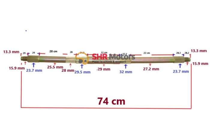Ax spate ATV 107 / 110 / 125 cm3 (model 1)