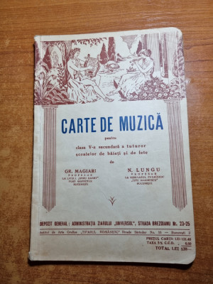 manual de muzica - pentru clasa a 5-a secundara - din anul 1935 foto