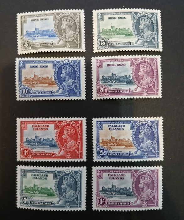 HONG KONG,INSULELE FALKLAND-colonii 1935 KGV-Jubileul de argint- MLH/*