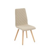 Scaun sufragerie Halmar K282, bej, inaltime 95 cm, sezut 56x48 cm, picioare lemn masiv, tesatura