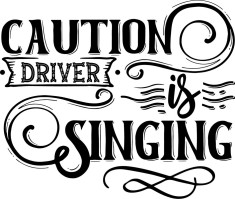 Sticker Auto, Caution Driver is Singing, 29 cm, 12235ST-5 foto
