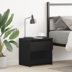 vidaXL Dulap de noapte Stejar Negru 40 x 30 x 39 cm Lemn compozit 862574