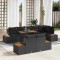 vidaXL Set de masă pentru grădină 9 pcs Negru și Maro 100 x 55 x 73 cm 3350080