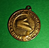 Medalion bronz Asociația Chinologică Rom&acirc;nia din 1990 C&acirc;ine de rasă ocrotit diametrul 3 cm