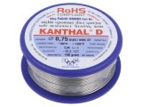 Fir Rezistență KANTHAL 3,06&Omega;/m 0,75mm 0,1kg 100-1300&deg;C Cod 030263 100G