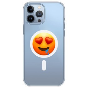 Husa personalizata apple iphone 15 pro max, magsafe, drooling face with heart eyes foto