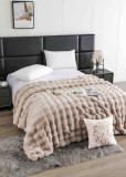 Cumpara ieftin Patura cocolino de lux din blana artificala de iepure 200x230cm,cappuccino-F098