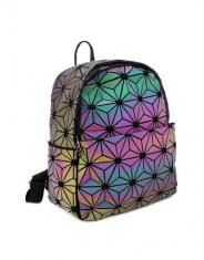 Rucsac dama reflectorizant, 4423-1, 32x26x16 cm, Multicolor foto