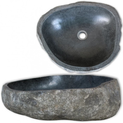 vidaXL Chiuvetă din piatră de r&amp;acirc;u, 46-52 cm, ovală foto