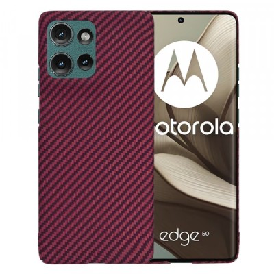Husa pentru Motorola Edge 50, Techsuit, Carbonite FiberShell, Rosie foto