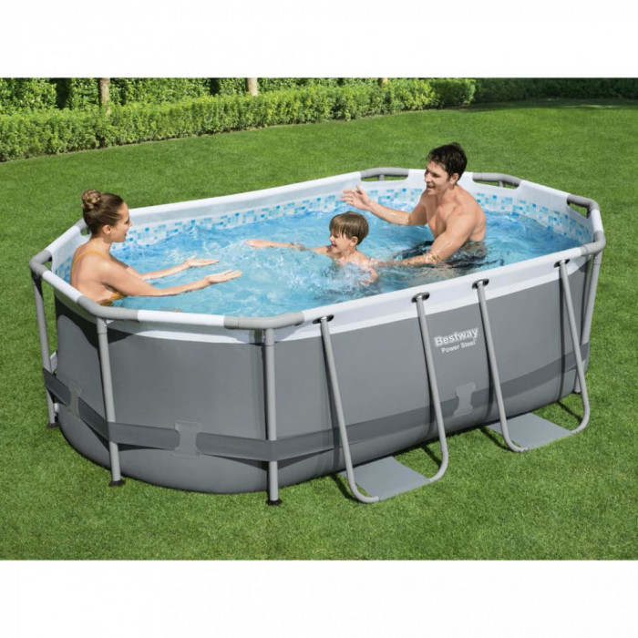 Bestway Piscina supraterana ovala Power Steel, 305x200x84 cm GartenMobel Dekor