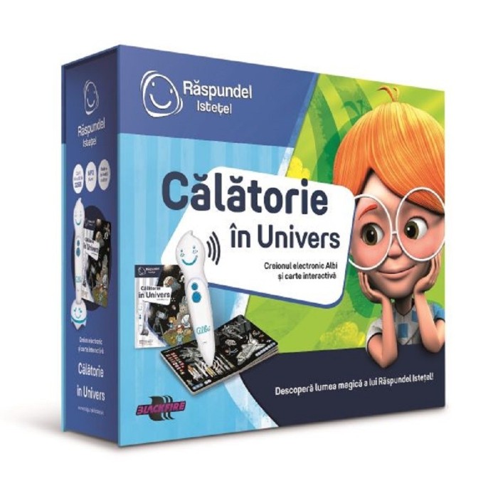 Pachet Raspundel Istetel, Creion si carte &ndash; Calatorie in univers, ALBI &ndash; BLACKFIRE