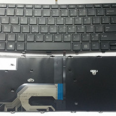 Tastatura laptop noua HP 430 G3 Black Frame Black (Backlit, WIN 8) US