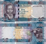 Sudanul de Sud 10 Pounds 2011 UNC Bancnota Africa, Necirculata