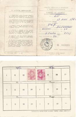 Romania, Carnet de abonat radio-televizor-radioficare, Recea-Cristur, 1983 foto