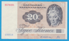 (1) BANCNOTA DANEMARCA - 20 KRONER 1972, STARE FOARTE BUNA foto