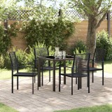 VidaXL Set de masă pentru grădină 5 pcs Negru Rattan PVC 3379164