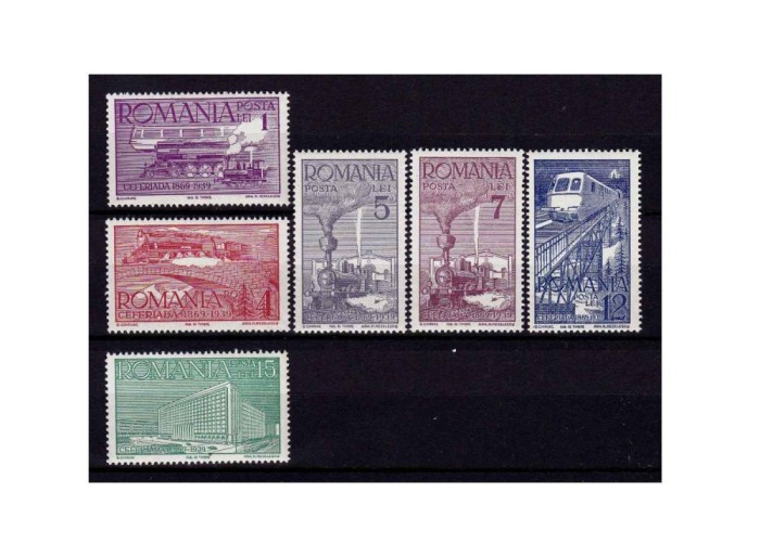 ✅RO 1939 LP 132 &quot; Ceferiada - 70 ani C.F.R. &quot;, serie MNH , posibile danteluri original defecte