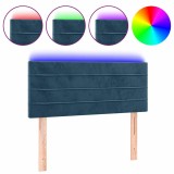 Cumpara ieftin Tablie de pat cu LED, albastru inchis, 80x5x78/88 cm, catifea