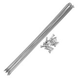 Raze de bicicletă 14G 297mm din oțel inoxidabil 304, pachet de 12, argintiu