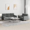 VidaXL Set de canapele cu perne, 2 piese, gri &icirc;nchis, material textil 3201617