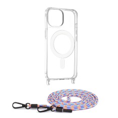 Husa magsafe compatibila apple iphone 15, atasare magnetica, cu snur detasabil, colorful foto