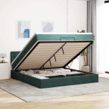 VidaXL Cadru de pat otoman cu saltea verde &icirc;nchis 180x200cm catifea 3311936