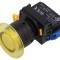 Comutator acţionat prin apăsare 22mm - Galben - 2 POZIŢII - Produs de comutare prin apăsare