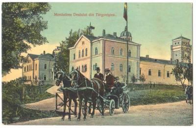 SV * Targoviste * Dambovita * MANASTIREA DEALUL * 1911 * trasuri cu cai foto