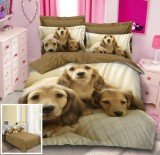 Lenjerie De Pat Chapo Xf008, Bumbac, 4 Piese, Fara Elastic, Imprimeu, Maro