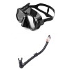 Set scuba diving si snorkeling Aloma AM708 format din masca si tub, lentila duala, prindere GoPro, negru