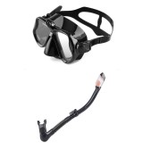 Cumpara ieftin Set scuba diving si snorkeling Aloma AM708 format din masca si tub, lentila duala, prindere GoPro, negru