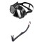 Set scuba diving si snorkeling Aloma AM708 format din masca si tub, lentila duala, prindere GoPro, negru