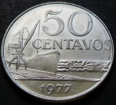 Moneda 50 CENTAVOS - BRAZILIA, anul 1977 * cod 2832 foto
