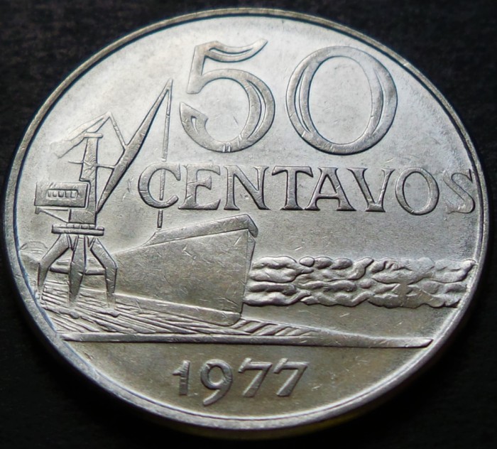 Moneda 50 CENTAVOS - BRAZILIA, anul 1977 * cod 2832