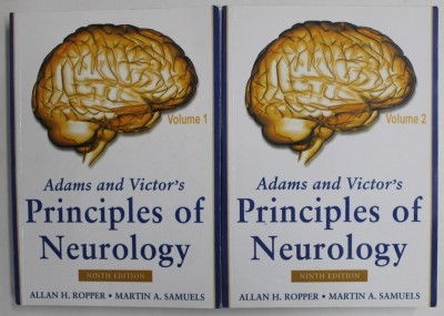 ADAMS AND VICTOR &amp;#039;S PRINCIPLESW OF NEUROLOGY by ALLAN H. ROPPER and MARTIN A. SAMUELS , VOLUMELE I - II , 2009 , PREZINTA SUBLINIERI CU MARKERUL * foto