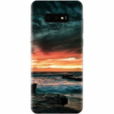 Husa silicon pentru Samsung Galaxy S10 Lite, Dramatic Rocky Beach Shore Sunset