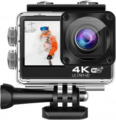 Camera Video de ac?iune 24MP,4K Ultra HD cu 2 Ecrane LCD foto