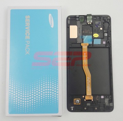 LCD+Touchscreen cu Rama Samsung Galaxy A9 2018 / A920 BLACK Original Service Pack foto