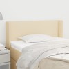 VidaXL Tăblie de pat cu aripioare crem 83x16x78/88 cm textil 3118467