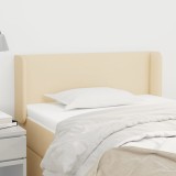 vidaXL Tăblie de pat cu aripioare crem 93x16x78/88 cm textil