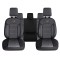 Set Huse Scaune Auto pentru Ssangyong Rexton - Panda Belek, material textil cu piele ecologica, cu fermoare pentru bancheta rabatabila, gri inchis cu