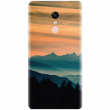 Husa silicon pentru Xiaomi Redmi Note 5A Prime, Blue Mountains Orange Clouds Sunset Landscape