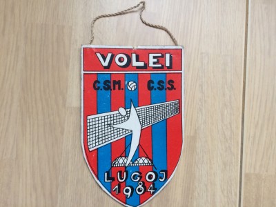 fanion volei lugoj CSM CSS 1984 RSR echipa sport club romania de colectie hobby foto